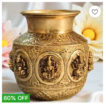 Brass, Ashtalakshmi ,Kalasham, Lakshmi, Avatar Kalash, Pooja,Brass Ashtalakshmi Kalasham 5 Inches Lakshmi Avatar Kalash for Pooja
